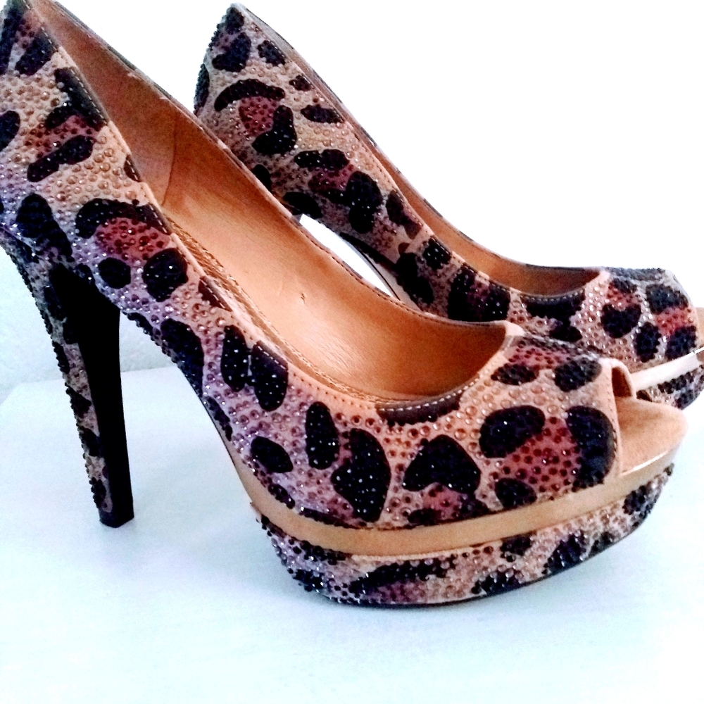 (NEW) GIANNI BINI  LEOPARD  HEELS